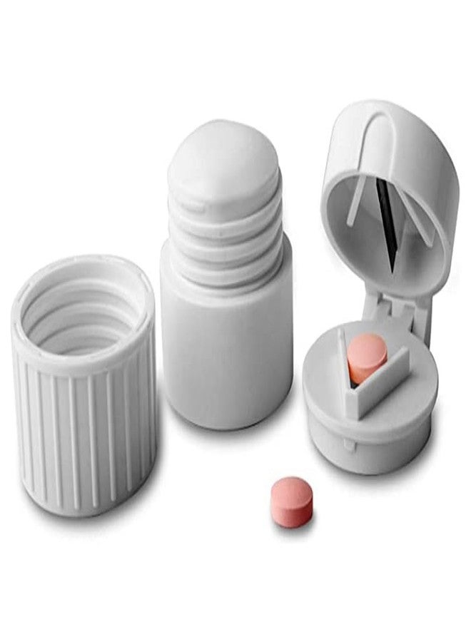 N M Z 4 in1 Medicine Grinder and Pill Cutter, Portable Mini Pill Cutter& Grinder,Tablet & Pill Cutter With Grinder, Drinking Cup (White1pc) - Image 2